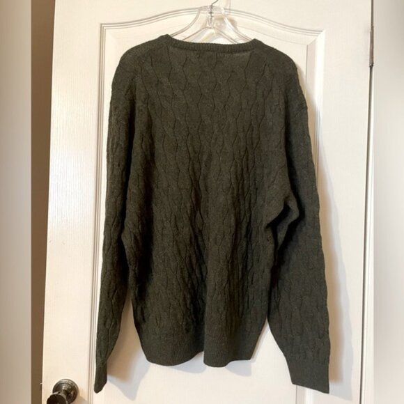 Daniel Cremieux 100% Alpaca Wool Cable Knit Fisherman Sweater Mens XL Green Peru - Picture 9 of 9